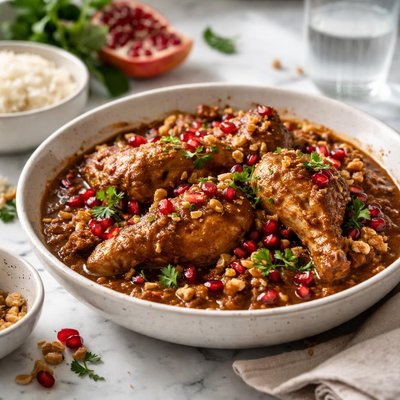 Image of Persian Chicken W Pomegranate and Walnuts