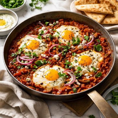 Image of Persian Eggs Poached in Tomato Sauce