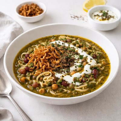 Image of Persian Noodle and Bean Soup Aash E Reshteh