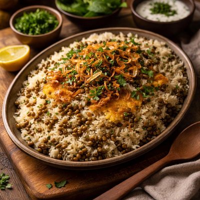 Image of Persian Rice with Mung Beans Maash Polow