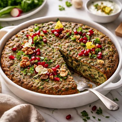 Image of Persian Vegetable Casserole Kukune Sabzi