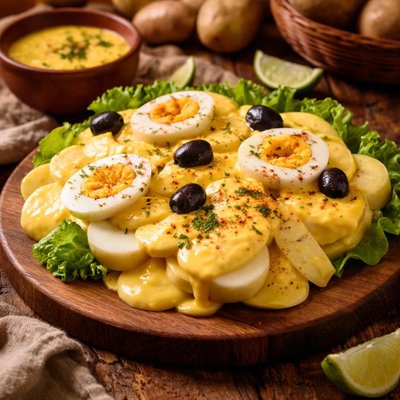 Image of Peruvian Papas a La Huancana Potatoes with Cheese