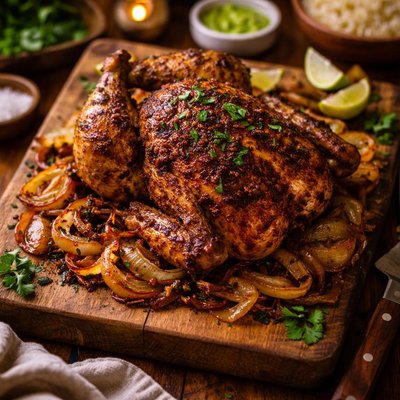 Image of Peruvian Style Roast Chicken with Sweet Onions