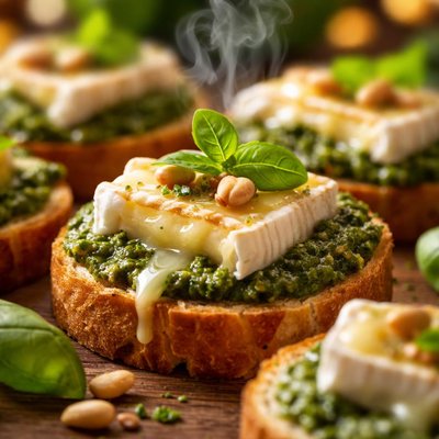 Image of Pesto and Brie Canapes