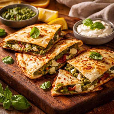 Image of Pesto and Goat Cheese Quesadillas