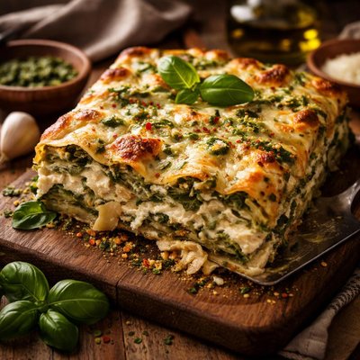 Image of Pesto Artichoke Spinach Lasagna