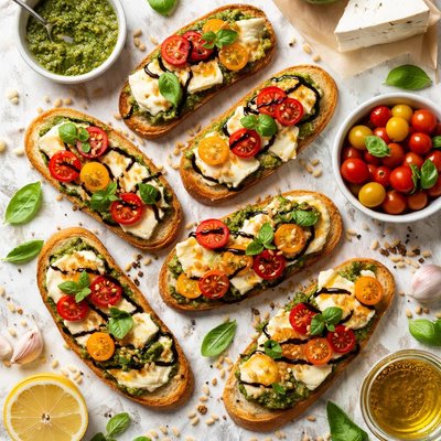 Image of Pesto Brie Bruschetta