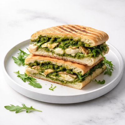 Image of Pesto Chicken and Arugula Panini
