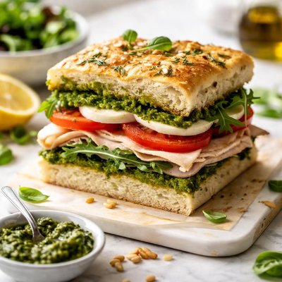 Image of Pesto Focaccia Sandwich