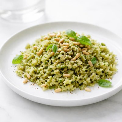 Image of Pesto Rice with Pine Nuts