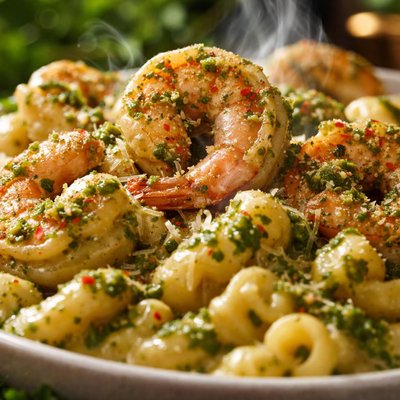 Image of Pesto Shrimp Mac and Cheese