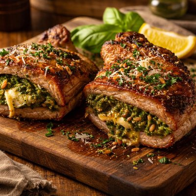Image of Pesto Stuffed Pork Chops