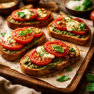 Image of Pesto Tomato Toast