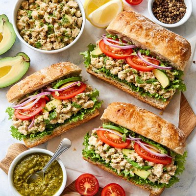 Image of Pesto Tuna Salad Sandwiches
