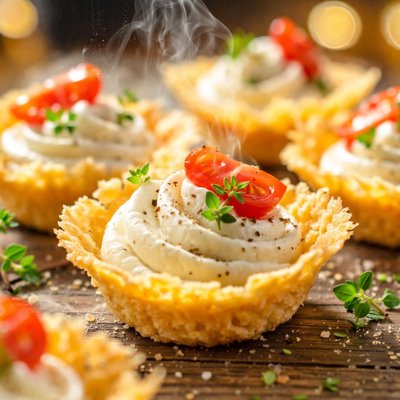 Image of Petite Parmesan Baskets with Goat Cheese Mousse