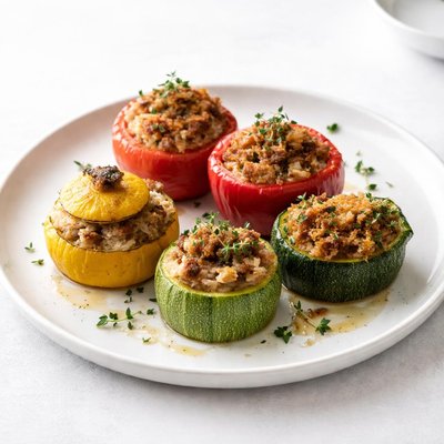 Image of Petits Farcis Provene Stuffed Baked Vegetables