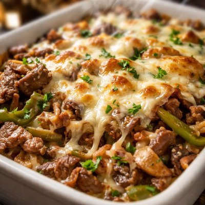 Image of Philly Cheesesteak Casserole Low Carb