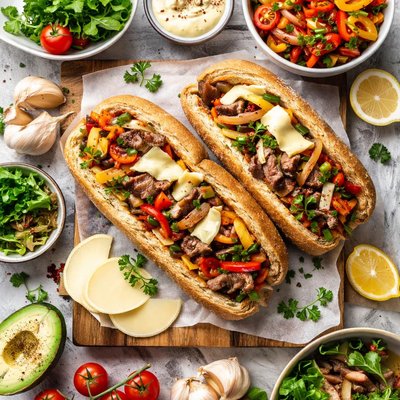 Image of Vegan Philly Cheesesteak Sandwich