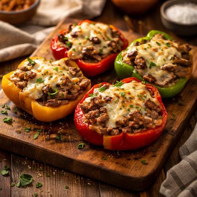 Image of Philly Cheesesteak Stuffed Peppers