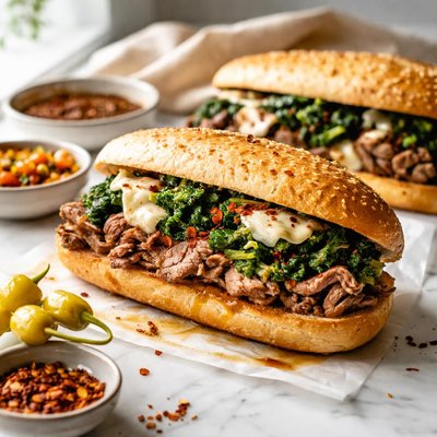 Image of Philly Italian Style Hot Roast Pork Sandwiches