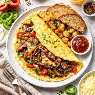 Image of Philly Steak Cheese Omelette