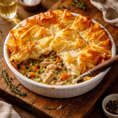 Image of Phyllo Chicken Pot Pie from Frozen Phyllo Dough