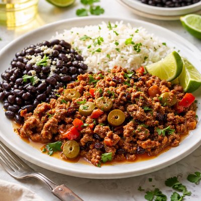 Image of Picadillo with Rice and Black Beans