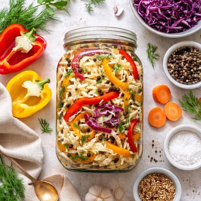 Image of Pickled Cabbage and Peppers