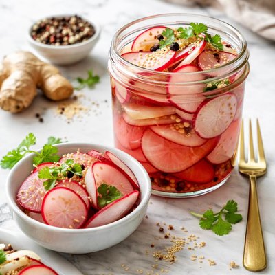 Image of Pickled Daikon and Red Radishes with Ginger