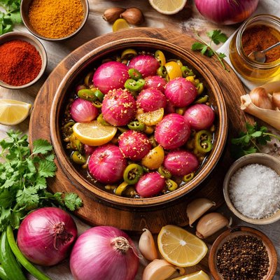 Image of Pickled Onions Indian Home Style