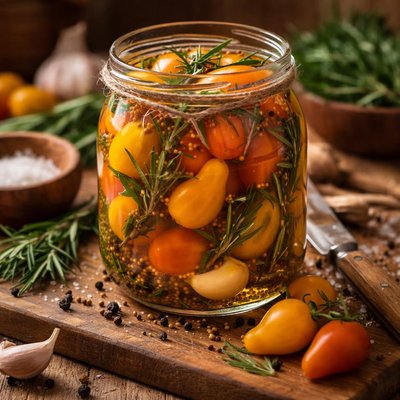 Image of Pickled Pear Tomatoes with Rosemary
