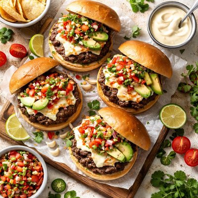 Image of Pico De Gallo Garlic Burgers
