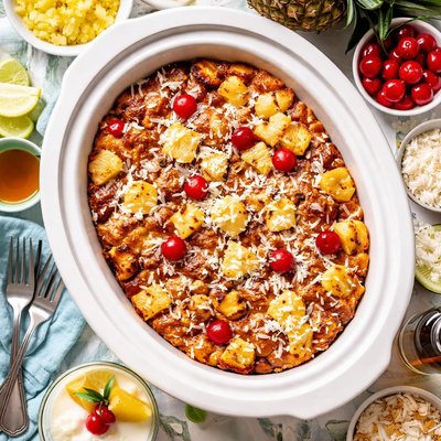Image of Pina Colada Bread Pudding Crock Pot or Oven