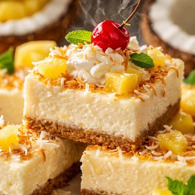 Image of Pina Colada Cheesecake Bars