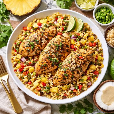 Image of Pina Colada Chicken W Calypso Confetti Cauliflower Paleo