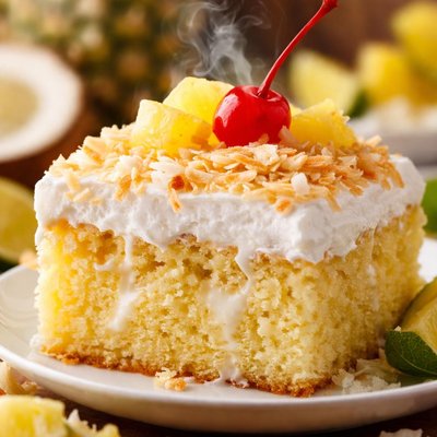 Image of Pina Colada Poke Cake