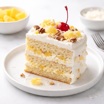 Image of Pineapple Ambrosia Cake