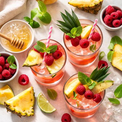 Image of Pineapple and Raspberry Cocktail
