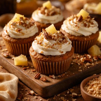 Image of Pineapple Carrot Tropical Cupcakes
