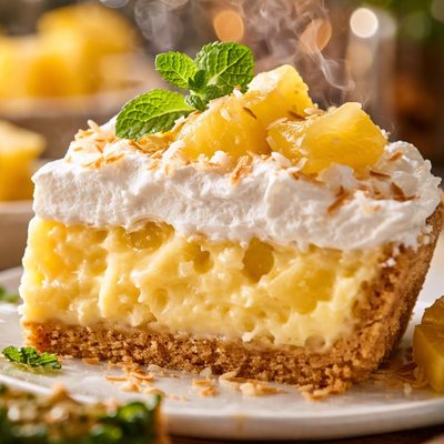 Image of Pineapple Dreamy Cream Pie No Bake