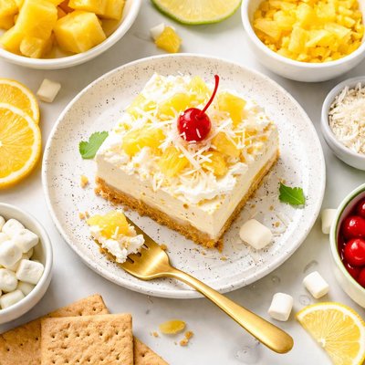 Image of Pineapple Fluff Dessert Slice