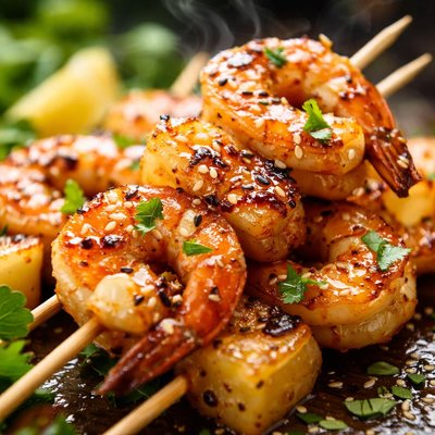 Image of Pineapple Glazed Shrimp Skewers