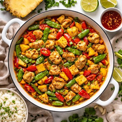 Image of Pineapple Hot Pepper Chicken Stir Fry