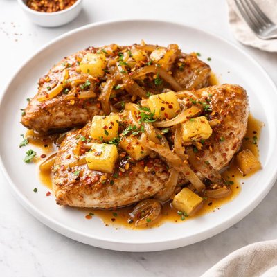 Image of Pineapple Onion Smothered Chicken