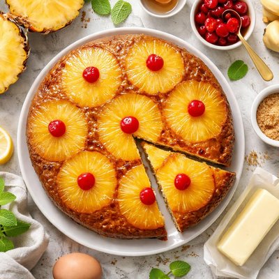 Image of Pineapple or Banana Upside Down Cake
