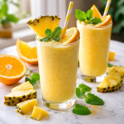 Image of Pineapple Orange Smoothie Caribbean Style