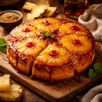 Image of Pineapple Rum Upside Down Cake