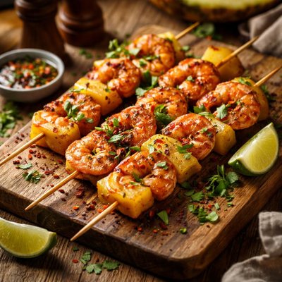 Image of Pineapple Skewered Shrimp