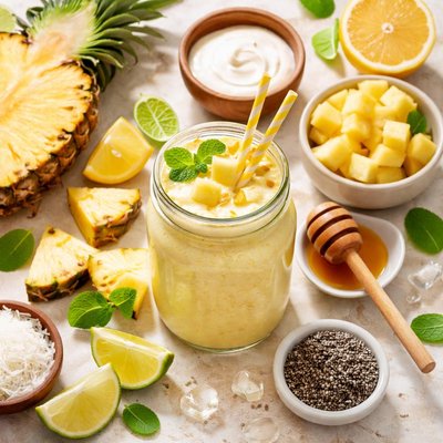 Image of Pineapple Smoothie Delicious Easy and Healthy