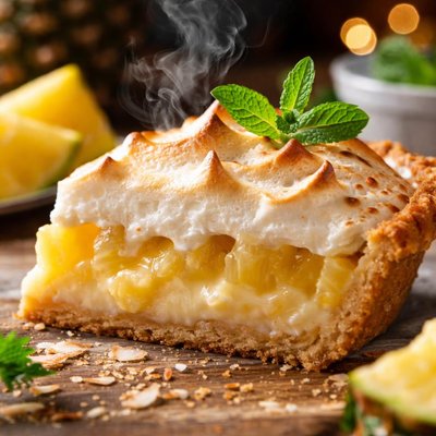 Image of Pineapple Sour Cream and Meringue Pie